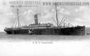 a photo of a steamship said to be the RMS Commonwealth 