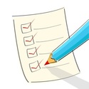 drawing of a todo list with checkboxes and a pencil. checkmarks are in the boxes