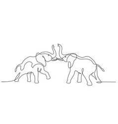 a drawing of elephants fighting