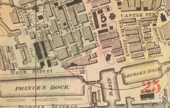 6 George St, Liverpool, 1854 map