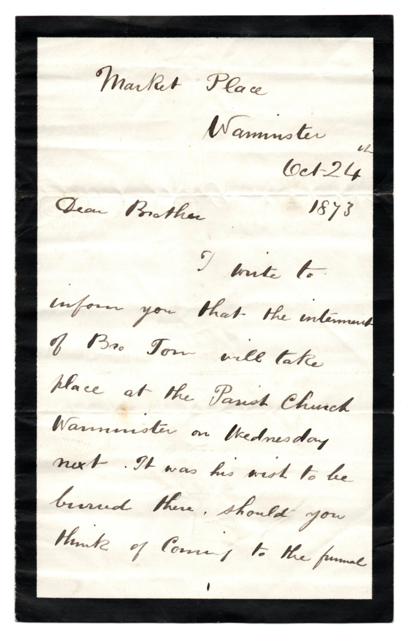 Letter from Henry Hall to William Hall