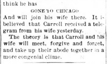 Bobby Carroll's actors think he has gone to Chicago to join his wife.