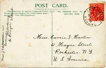 Postcard, Tamney, Ireland, to Rochester, NY 