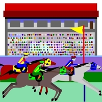 painting of a horse race 
